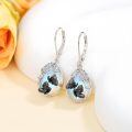 wholesale 925 Sterling Silver Blue Moonstone Butterfly Floral Drop Earrings For Women-0-2