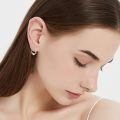 wholesale 925 Sterling Silver Snake Wrap Blue Moonstone Gold Plated Hoop Earrings-0-1