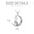 TOUPOP Sterling Silver Moon Initial U Letter Pendant Necklace For Women-0-2