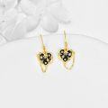 wholesale 14K Gold Gothic Blue Stone Heart Drop Earrings Witch's Charm Jewelry for Women-0-9