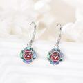wholesale 925 Sterling Silver Abalone Shell Lotus Chakra Drop Earrings for Women-0-4