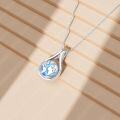 wholesale 925 Sterling Silver Blue Enamel World Map Teardrop Pendant Necklace for Women Travel s-0-2