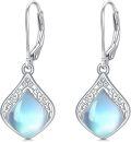 wholesale 925 Sterling Silver Teardrop White Opal Dangle Earrings for Women-0-30