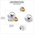 wholesale 925 Sterling Silver Halloween Ghost Pumpkin Pin Brooches for Women Girls Gifts-0-2