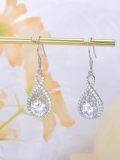 wholesale 925 Sterling Silver Crystal Teardrop Dangle Earrings Valentine s Birthday Gifts for Her-0-3