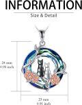 wholesale Sterling Silver Blue Crystal Cat Necklace for Women Mom Birthday Gift-0-5