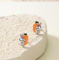 wholesale 925 Sterling Silver Carrot-Shaped Bunny Studs - Adorable Rabbit Easter  for Girls and Women-0-2