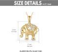 wholesale 14K Gold Crystal Elephant Pendant Necklace for Women - 18 Inches Chain Length-0-2