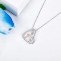 wholesale 925 Sterling Silver Heart-Shaped Pendant with Dog and Girl Design - Cute  for Women-0-2