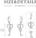wholesale 925 Sterling Silver Heart Key with Treble Clef Dangle Leverback Earrings  for Women-0-3