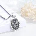 wholesale 925 Sterling Silver St Michael Archangel Medal Pendant Necklace for Men Women  45cm Chain Length-0-1