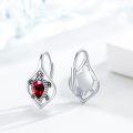 wholesale 925 Sterling Silver Red Crystal Turtle Leverback Hoop Earrings - Boho Beach Jewelry for Women-0-1