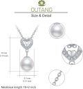 wholesale 925 Sterling Silver Heart-Shaped Cubic Zirconia & White Freshwater Pearl Pendant Necklace-0-5