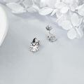 wholesale 925 Sterling Silver Halloween Witch Hat Ghost Stud Earrings Platinum Plated-0-2