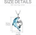 wholesale TOUPOP Dolphin Gifts For Women Sterling Silver Dolphin Crystal Pendant Necklace Jewelry Gifts For Women Mom On The Birthday Beach Mothers Day Graduation -0-2