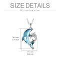TOUPOP Sterling Silver Crystal Dolphin Pendant Necklace-0-2