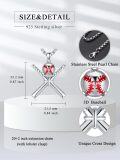 wholesale 925 Sterling Silver Baseball Bat & Ball Pendant Necklaces Sporty Gifts for Men Women-0-5