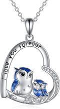 wholesale 925 Sterling Silver Owl Mother and Daughter Necklace Pendant Gift for Women Mom Daughter Jewelry-0-0