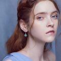 wholesale 925 Sterling Silver Blue Opal Crystal Sea Turtle Drop Earrings for Women Valentines Gift-0-1