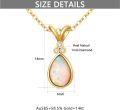 wholesale 14K Gold Teardrop Opal Diamond Pendant Necklace-0-4