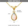 wholesale 14k Gold Opal Pendant Necklace With Lab Diamond Accents-0-4