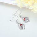 wholesale 925 Sterling Silver Red Cap Mushroom Teardrop Drop Earrings for Women Girls  4cm Long-0-2