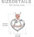 wholesale 925 Sterling Silver Rose Heart Pendant Necklace for Women - I Love You Sister -0-5