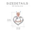 wholesale 925 Sterling Silver Rose Heart Pendant Necklace for Women - I Love You Sister -0-5