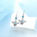 wholesale 925 Sterling Silver Turquoise Bee Drop Earrings for Women Girls-0-2