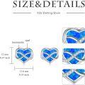wholesale  Sterling Silver Opal Heart Stud Earrings for Women Minimalist Fashion -0-7