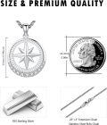 wholesale 925 Sterling Silver  Compass Star Pendant Necklace with Cubic Zirconia Accents-0-3