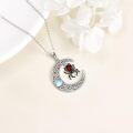 wholesale 925 Sterling Silver Red Crystal Spider Pendant Necklace - Gothic Halloween Jewellery for Women-0-4
