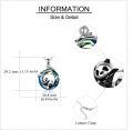 wholesale 925 Sterling Silver Blue Crystal Panda I Love You Moon Pendant Necklace-0-4