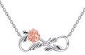 wholesale 925 Sterling Silver Rose Flower Infinity Love Pendant Necklaces for Women Girls Mom Gifts-0-0