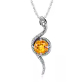 wholesale Metal Stone Snake Birthstone Pendant Necklace Wholesale for Women-0-0