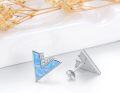 wholesale Sterling Silver Opal V Shape Stud Earrings for Women Minimalist-0-3