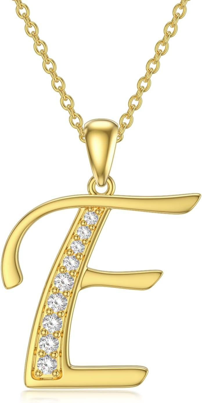 wholesale 14K Gold Moissanite A Z Initial Necklace for Women 16+2 -E