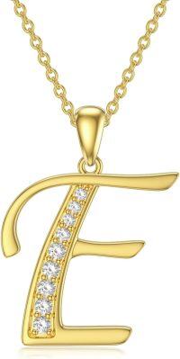 wholesale 14K Gold Moissanite A Z Initial Necklace for Women 16+2 -E