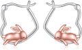 wholesale 925 Sterling Silver Rabbit Heart Hoop Earrings Gift for Women-0-0