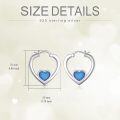 wholesale 925 Sterling Silver Heart-Shaped Blue Opal Hoop Earrings-0-3