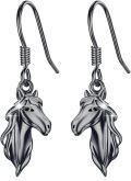 wholesale  Black Plated Dangle Horse Head Earrings for Women-0-0