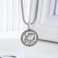 wholesale 925 Sterling Silver  World Map Compass Pendant Necklace-0-2