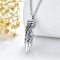 wholesale 925 Sterling Silver Cremation Jewelry Bullet Shape Memorial Keepsake Necklace for Ashes with Rose and Butterfly Design-0-1