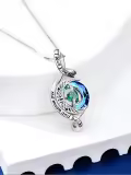 wholesale Sterling Silver Emerald Infinity Moon Star Necklace Wholesale - May Birthstone Jewelry for Women, I Love You to the Moon and Back Engraved Pendant, 18 Chain with Extender, Hypoallergenic Gift for Her-0-1