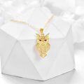 wholesale 14K Gold Celtic Knot Owl Pendant Necklace - Christmas & Birthday Gifts for Her-0-2