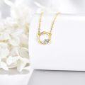 wholesale 14K Gold Cubic Zirconia Circle Pendant Necklace for Women-0-3