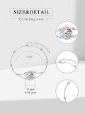 wholesale 925 Sterling Silver Crescent Moon Charm Bracelet With Red Mushroom Design-0-1