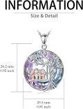 wholesale 925 Sterling Silver & Purple Crystal Tree of Life Sister Necklace, 18\ Rolo Chain, Best Friend Gift for Women-0-5