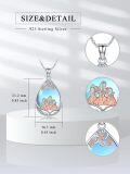 wholesale 925 Sterling Silver Teardrop Blue Moonstone Family Pendant Necklaces for Mom Dad Daughter Sister Gift Ideas-0-2
