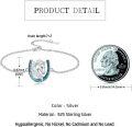 wholesale 925 Sterling Silver Horse Head & Turquoise Inlay Horseshoe Charm Bracelet for Women-0-3